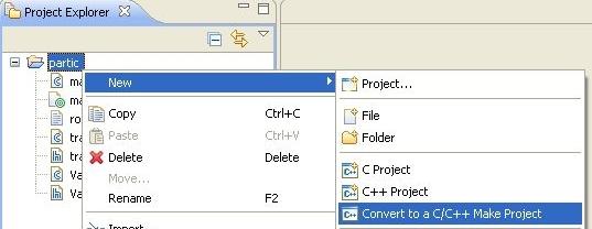 convert to makefileproject